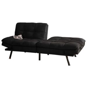 Micasa 3-Seater Modern and Elegant Design Convertible Sofa Bed with Plush Padding Black